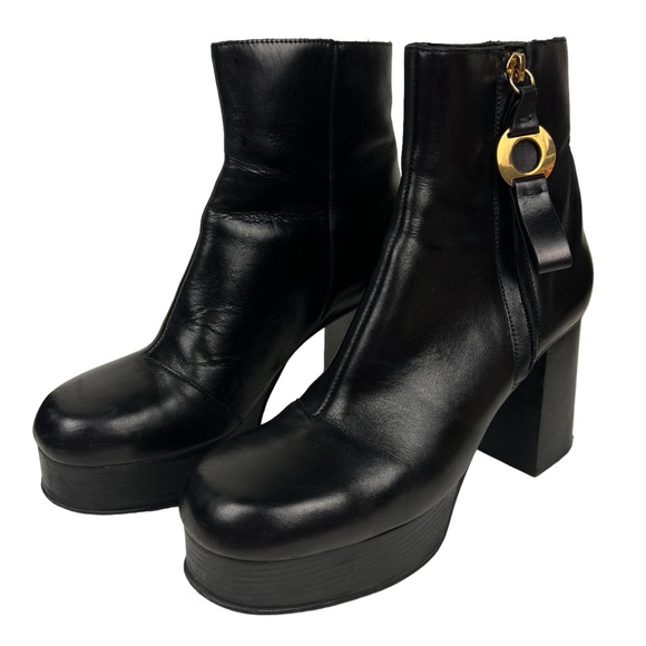 Anthropologie x See By Chloe Jenny Leather Platform Boots - Picture 3 of 9